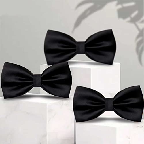 AONAT Adjustable Bowtie, Black Bow Tie for Men, Tux Bowtie Formal Classic Pre-Tied Bow Tie, Neck Bowtie Satin Bow Tie for Party Wedding