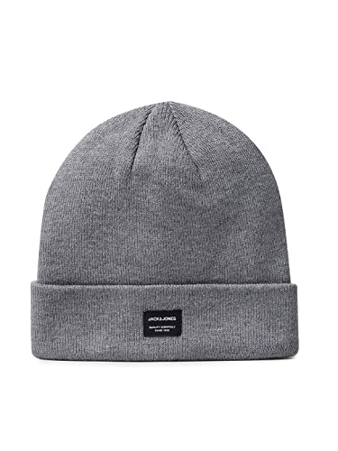 Jack and Jones Men's D.N.A. Beanie, Grey Melange, One Size