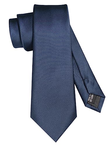 JEMYGINS Mens Navy Blue Tie 7cm Silk Necktie for Business and Wedding (20)