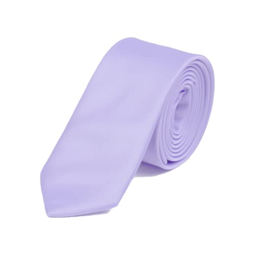 DWOY Necktie for Men and Women Solid Color Slim Men's Tie 6 cm (Lilac)