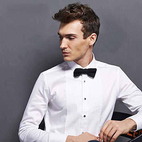 Qiuyan Adjustable Bowtie, Men Bowtie Pre-Tied Bow Tie for Parties (Black, One Size)