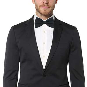 Qiuyan Adjustable Bowtie, Men Bowtie Pre-Tied Bow Tie for Parties (Black, One Size)