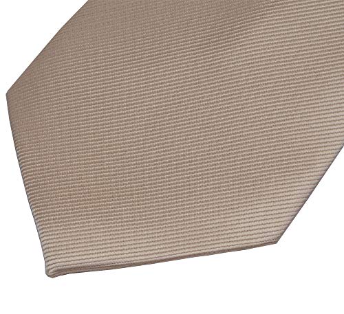 Gusleson Brand Men's Solid Silk Champagne Ties Adult Neckties and Pocket Square Cufflinks Sets (UK0789-10)