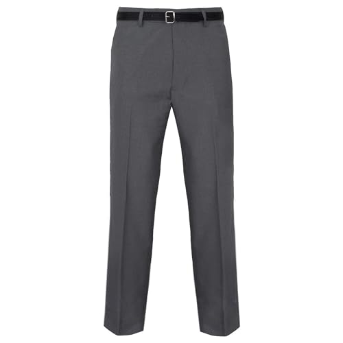 Inspire Me Men Casual Works Pant Formal Classic Trouser Zip Fastening with Hook & Bar (34, Charcoal (29 Long))