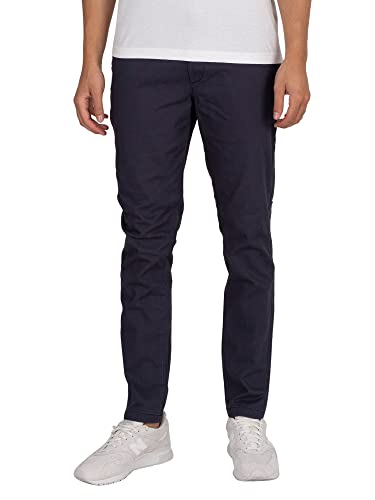 JACK & JONES Men's Slim Fit Chinos Tapered Leg Cotton Stretch Trousers Navy Blazer 31W / 32L