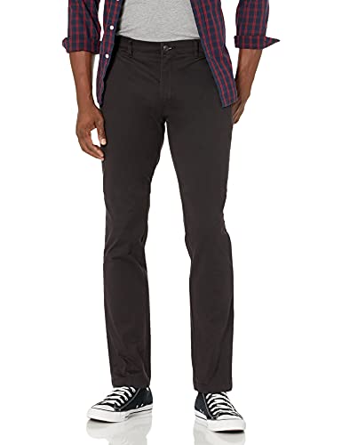 Amazon Essentials Men's Skinny-Fit Washed Comfort Stretch Chino Trousers (Previously Goodthreads), Black, 34W / 32L
