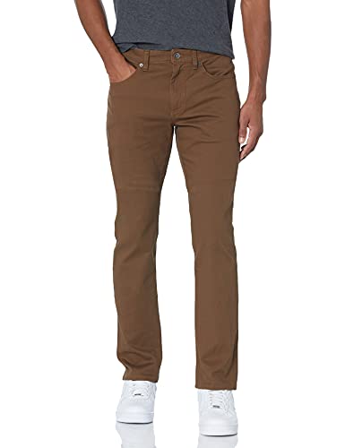 Amazon Essentials Men's Slim-Fit 5-Pocket Stretch Twill Trousers, Brown, 32W / 32L