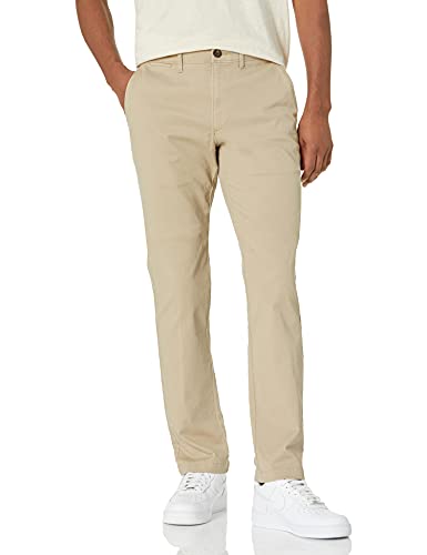 Amazon Essentials Men's Skinny-Fit Casual Stretch Chino Trouser, Khaki Brown, 33W / 28L