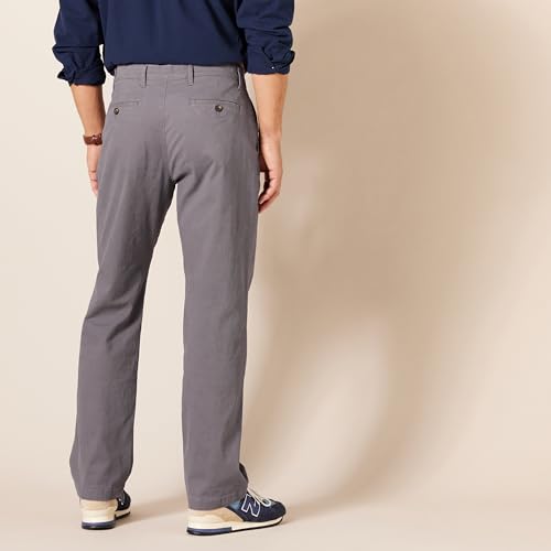 Amazon Essentials Men's Classic-Fit Casual Stretch Chino Trouser, Dark Grey, 38W / 32L
