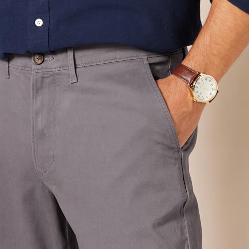 Amazon Essentials Men's Classic-Fit Casual Stretch Chino Trouser, Dark Grey, 38W / 32L