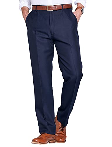 Chums Men's Stretch Waist Formal Smart Work Trousers Hidden Elasticated Waist Smart Work Pants Black