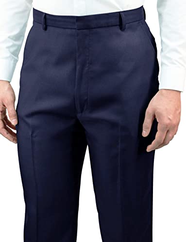 Chums Men's Stretch Waist Formal Smart Work Trousers Hidden Elasticated Waist Smart Work Pants Black
