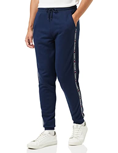 Tommy Hilfiger Men Sweatpant Track Pants Long, Blue (Navy Blazer), S