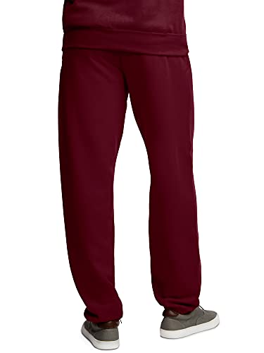 Fruit of the Loom Men's Eversoft Fleece Sweatpants, Elastic Bottom - Maroon, L UK