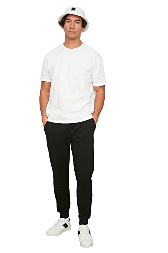 Trendyol Man Basic Normal Waist Elastic Cuff Jogger Tracksuit Bottoms Black