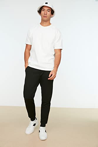 Trendyol Man Basic Normal Waist Elastic Cuff Jogger Tracksuit Bottoms Black