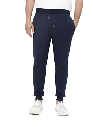 M17 Mens Recycled Slim Leg Jogging Bottoms Casual Pants Joggers Trousers Tracksuit Gym Cuffed Hem Pockets (S, Navy Blue)