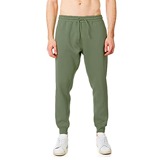 RIPT Essentials RCPNT764 Mens Soft Touch Loungewear Sweatpants Joggers Jog Pants, Army, Medium