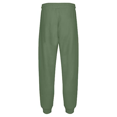 RIPT Essentials RCPNT764 Mens Soft Touch Loungewear Sweatpants Joggers Jog Pants, Army, Medium