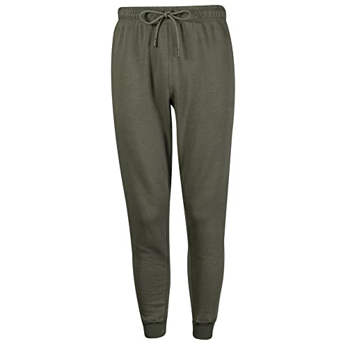 RIPT Essentials RCPNT764 Mens Soft Touch Loungewear Sweatpants Joggers Jog Pants, Army, Medium