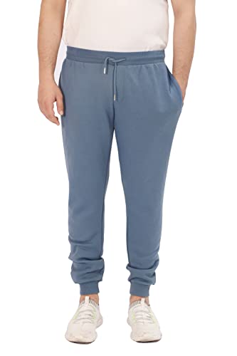 M17 Mens Slim Leg Jogging Bottoms Casual Pants Trousers Joggers Tracksuit Gym Cuffed Hem Pockets (L, Denim Blue)