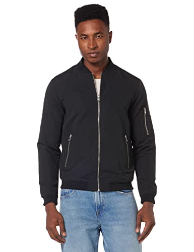 JACK & JONES Mens Rush Bomber Jacket - Black - Large