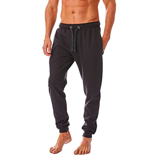 Iron Mountain Mens Reclaimed Yarn Eco Friendly Jogging Bottoms Sweatpants, Charcoal Marl, L