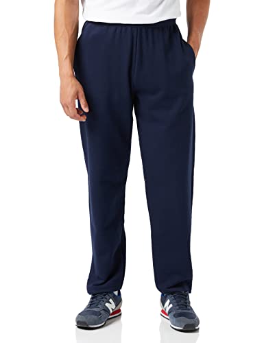 Fruit of the Loom Mens Open Hem Pants Joggers, Navy, L UK