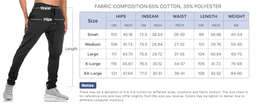 BROKIG Mens Gym Joggers Sweatpants, Causal Slim Fit Running Trousers Tracksuit Jogging Bottoms with Double Pockets(Medium,Grey)