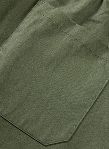 Elegancity Mens Cargo Trousers Casual Jogger Work Pants Regular Fit Drawstring Sweatpants Sports Bottoms with Pockets (Green, 42)