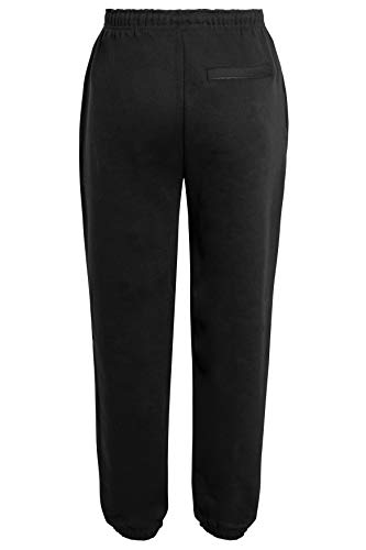 LUXE DIVA Men's Trouser Fleece Elasticated Joggers Cuffed Sweatpants with Zip Pockets Fleece Gym Sports Casual Trousers Size S-XXL Black