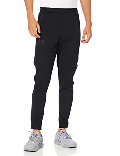 Under Armour Men's Ua Pique Pant Textured Knit Tracksuit Bottoms Loose Joggers with Sweat Wicking Fast Drying Fabric Technology, Black (001 Black, M UK