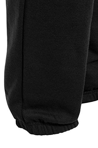 LUXE DIVA Men's Trouser Fleece Elasticated Joggers Cuffed Sweatpants with Zip Pockets Fleece Gym Sports Casual Trousers Size S-XXL Black
