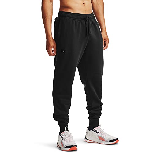 Under Armour Men Rival Fleece Joggers, Comfortable and warm tight tracksuit bottoms for men, men's jogger bottoms with loose fit