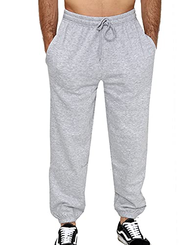 Mens Fleece Jogging Bottoms S-6XL (XL, Greymarl)