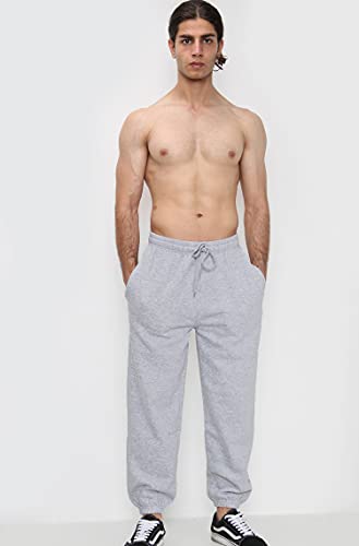 Mens Fleece Jogging Bottoms S-6XL (XL, Greymarl)