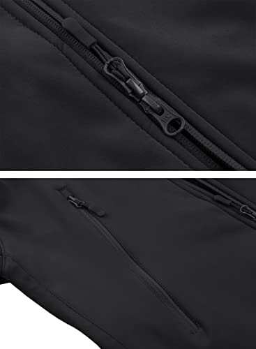 Waterproof Jackets Mens Winter Military Hooded Jacket for Men Windbreakers Softshell Jacket Men Tactical Combat Jackets and Coats for Men Skiing Snowboard Full Zip, Black, Large (Tag XL)