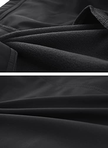 Waterproof Jackets Mens Winter Military Hooded Jacket for Men Windbreakers Softshell Jacket Men Tactical Combat Jackets and Coats for Men Skiing Snowboard Full Zip, Black, Large (Tag XL)