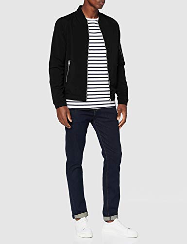 JACK & JONES Mens Rush Bomber Jacket - Black - Large