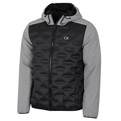 Calvin Klein Mens Bridgeport Padded Golf Jacket - Grey Marl/Black - M