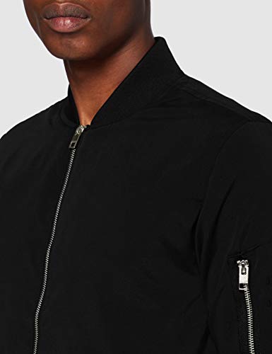 JACK & JONES Mens Rush Bomber Jacket - Black - Large