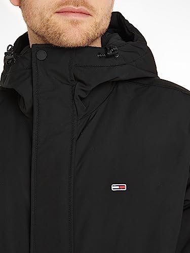 Tommy Jeans Men's Tech Jacket for Transition Weather, Black (Black), L