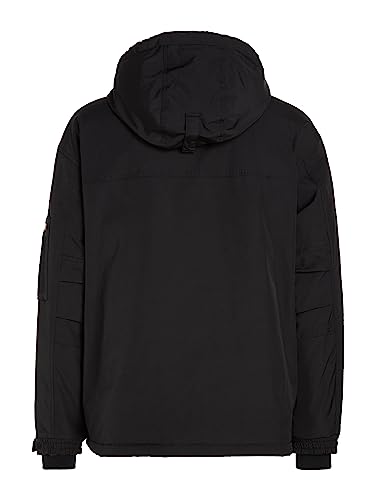 Tommy Jeans Men's Tech Jacket for Transition Weather, Black (Black), L