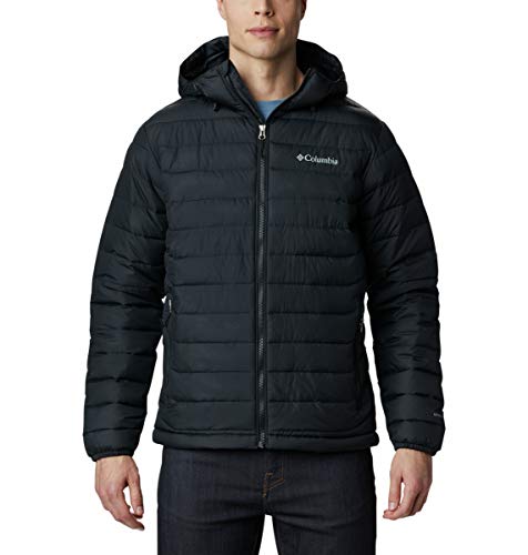 Columbia Powder Lite Hooded Jacket Men's Hooded Puffer Jacket, Black