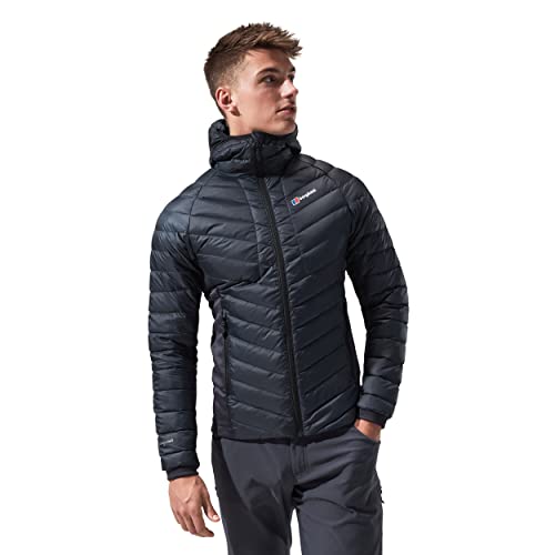 Berghaus Men's Tephra Stretch Reflect Hooded Insulated Down Jacket, Extra Warmth, Durable Design, Carbon, M
