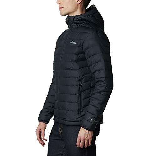 Columbia Powder Lite Hooded Jacket Men's Hooded Puffer Jacket, Black