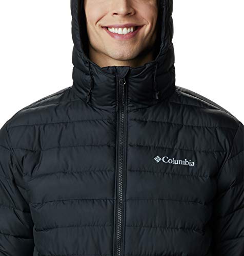 Columbia Powder Lite Hooded Jacket Men's Hooded Puffer Jacket, Black