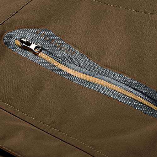 MAGCOMSEN Men's Waterproof Warm Coats Outdoor Ski Jacket Windproof Jacket Mens Cycling Hiking Jackets Mens Winter Jackets with Fleece Lining Coffee