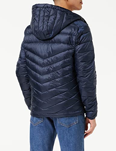 JACK & JONES Mens Hero Puffer Hoodie Navy Stitch M