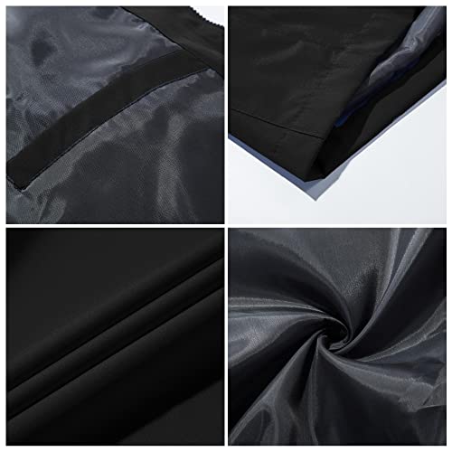 MakingDa Men's Waterproof Jacket Hooded Windbreaker Casual Outdoor Windproof Comfy Hoodies Coat with Zip Pockets-Black-3XL
